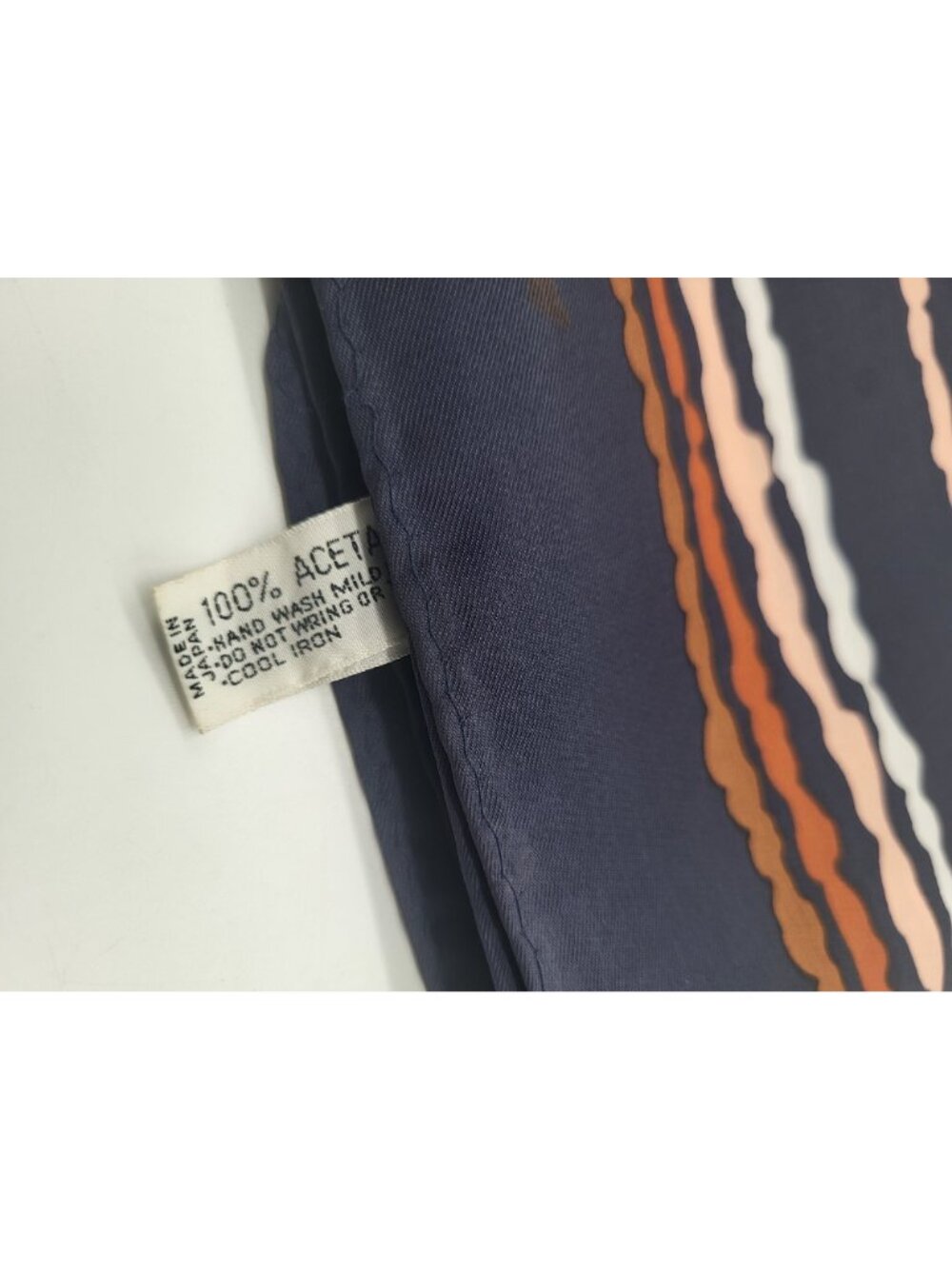 VTG Scarf Acetate Eastman 27" 1970s Geometric Abstract Japan Water Repellent - Picture 3 of 7